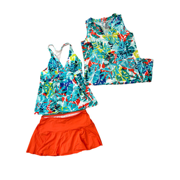LANDS END Tankini Swim Wear 3 Piece Set Like New sz 6 - Picture 1 of 8